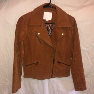 ANTHROPOLOGIE faux suede tan jacket